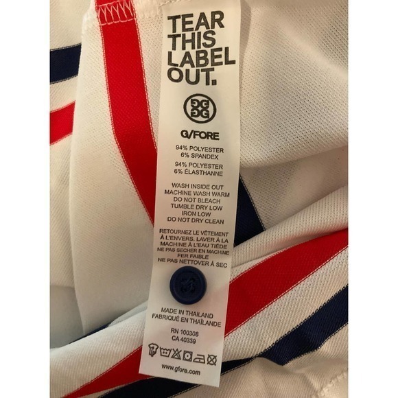 Men’s G/Fore GFore Polo Golf Shirt XL Offset Stripe NWT - Picture 7 of 9